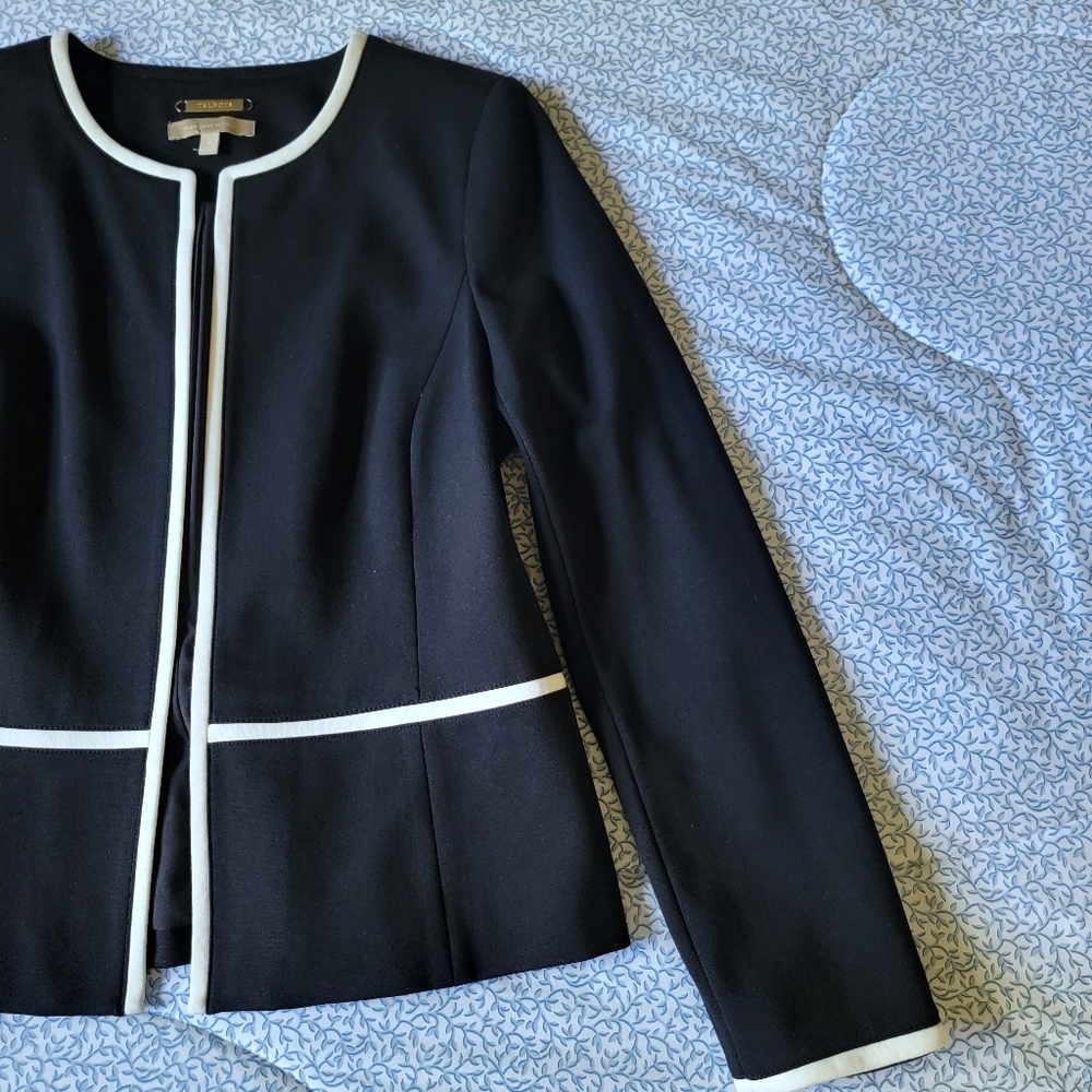 New Talbots Black Open Front Business Office Blazer Coat Size 10 - Picture 4 of 12